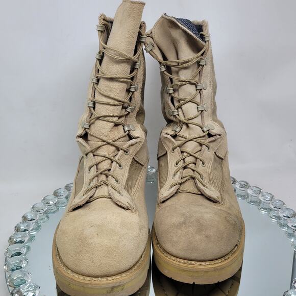 Addison Military Combat Boots Mens Size 11.5 R Tan Suede Goretex Vibram Lace Up - Picture 6 of 10